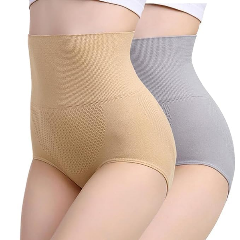 Fashokart Women's Nylon Cotton Spandex Tummy Control Midwaist Hipster Panty (Pack of 2) - Multicolour