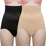 Fashokart Women's All Day Highwaist Shaper Brief ( Pack of 2 ) - Multicolor