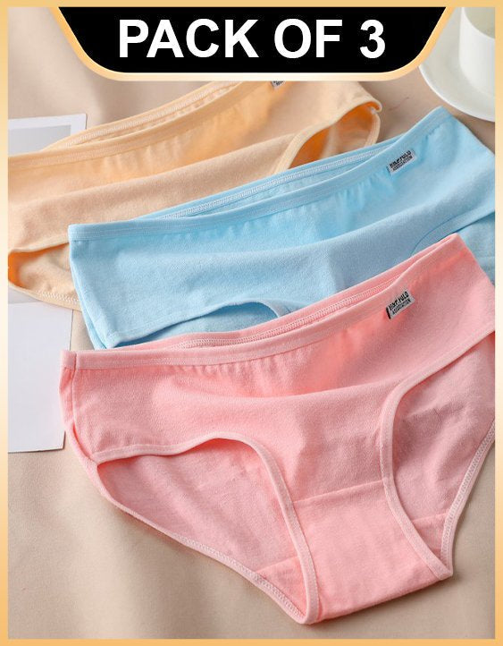 Cotton Hipster Panties for Women by fashokart (Multi-color) (Pack of 3)