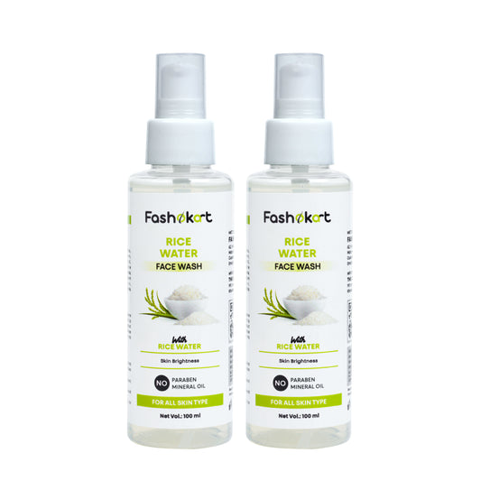 Fashokart Rice Face Wash With Rice Water for Glass Skin | For Glowing & Brightened Skin - 100 Ml - pack of 2