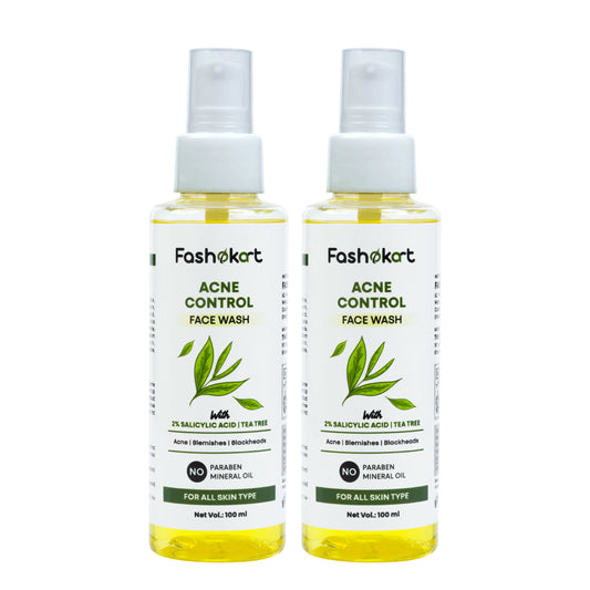 Fashokart Tea Tree Acne Control Face Wash with 2% Salicylic Acid & Tea Tree Face Wash - 100ml - Pack of 2