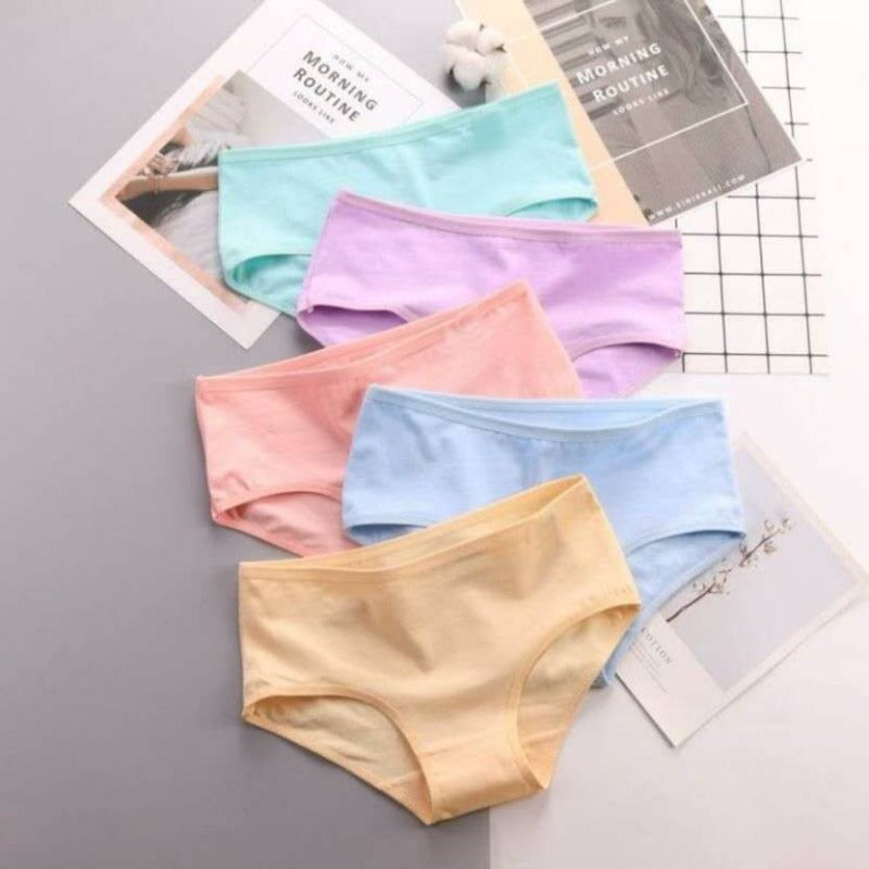 Fashokart Medium Rise Full Coverage Cotton Hipster Panties for Women (Pack of 5) - Multicolor